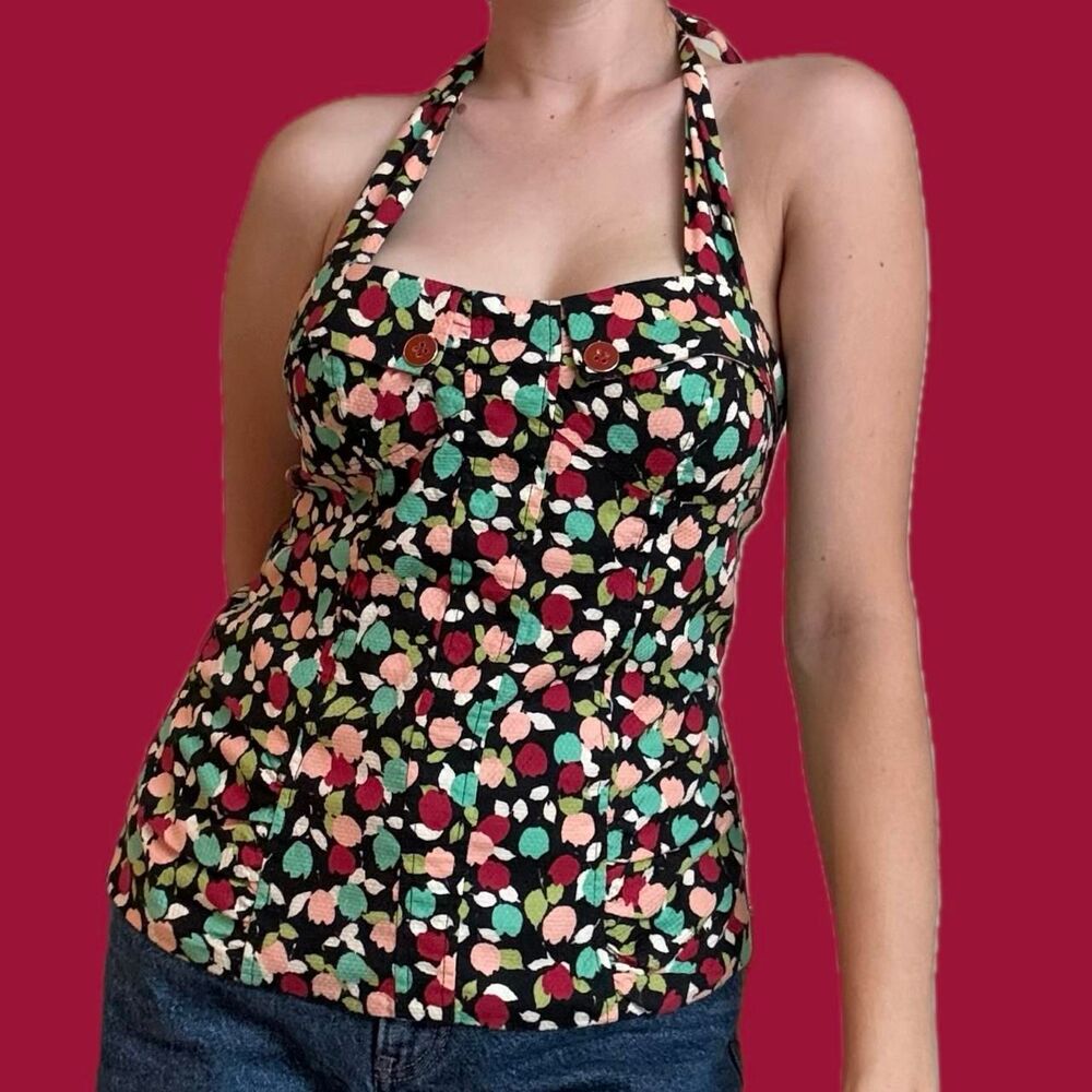 Vintage Y2K River Island Floral Halter Top